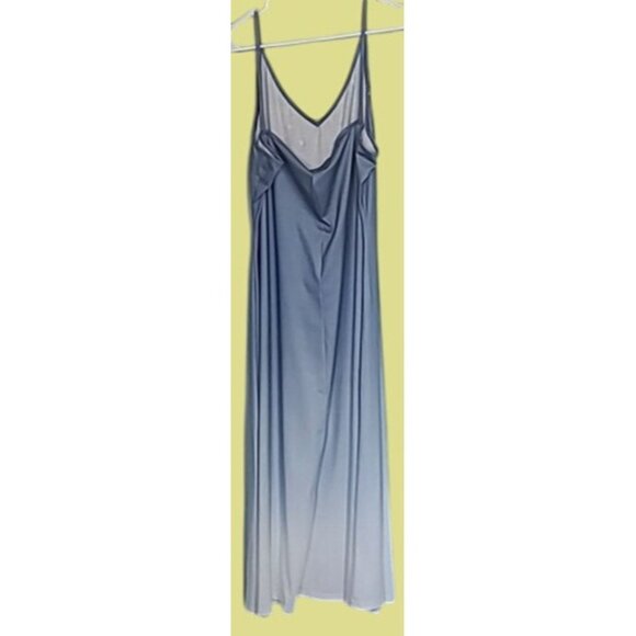 Two-Piece Womens Evening Dress & Sheer Long Overlay Duster V-Neck Embroidered Fl - Picture 6 of 11